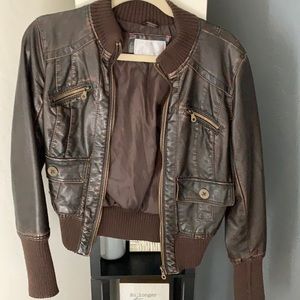 Brown Faux leather jacket